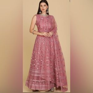 Embroidered Net Lehenga Choli for Indian Wedding Guest